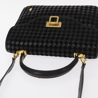 Bally Vintage Handbag Leather, BLACK, LEATHER, Handbag