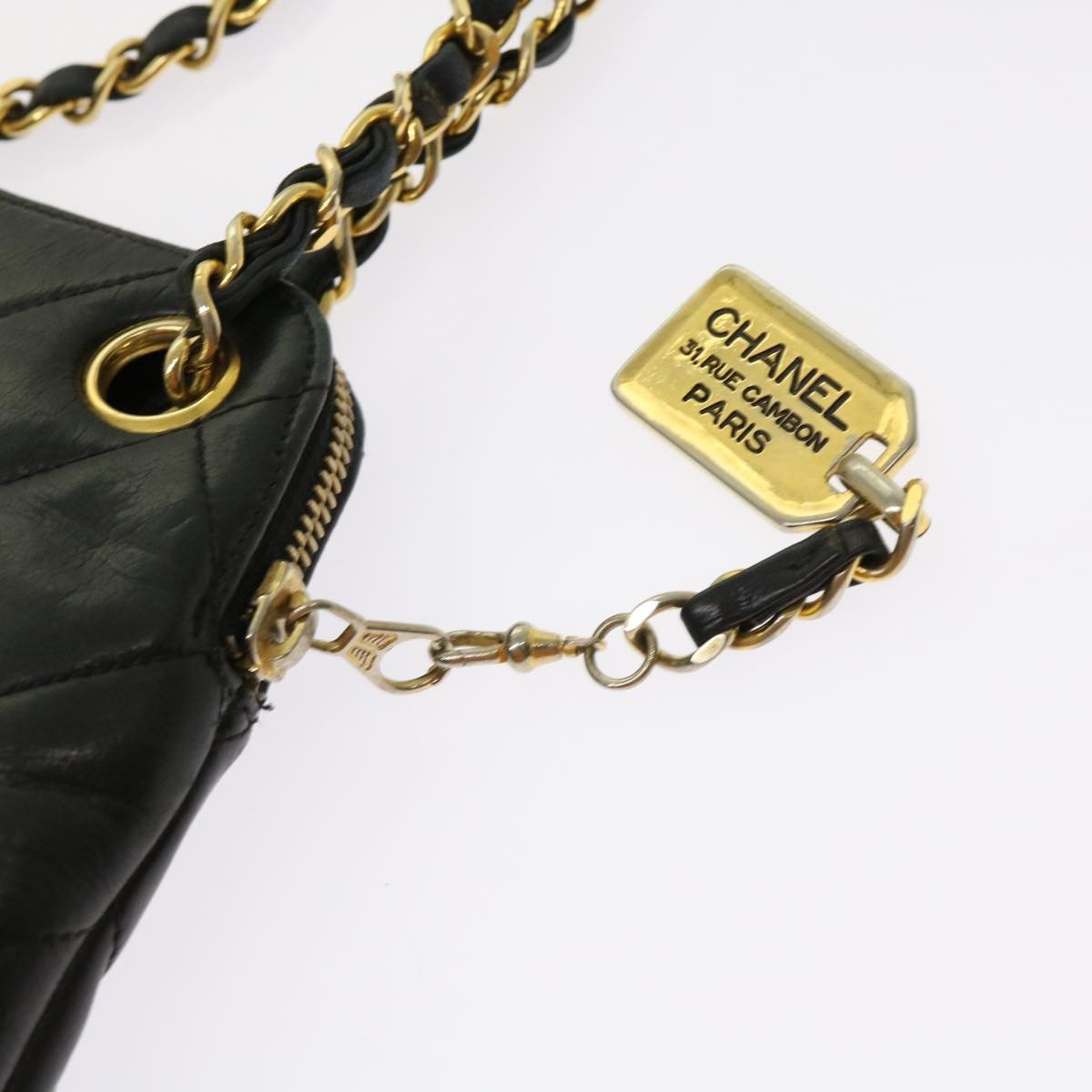 Chanel Chain Shoulder Bag Matelasse, BLACK, LEATHER, Shoulder bag