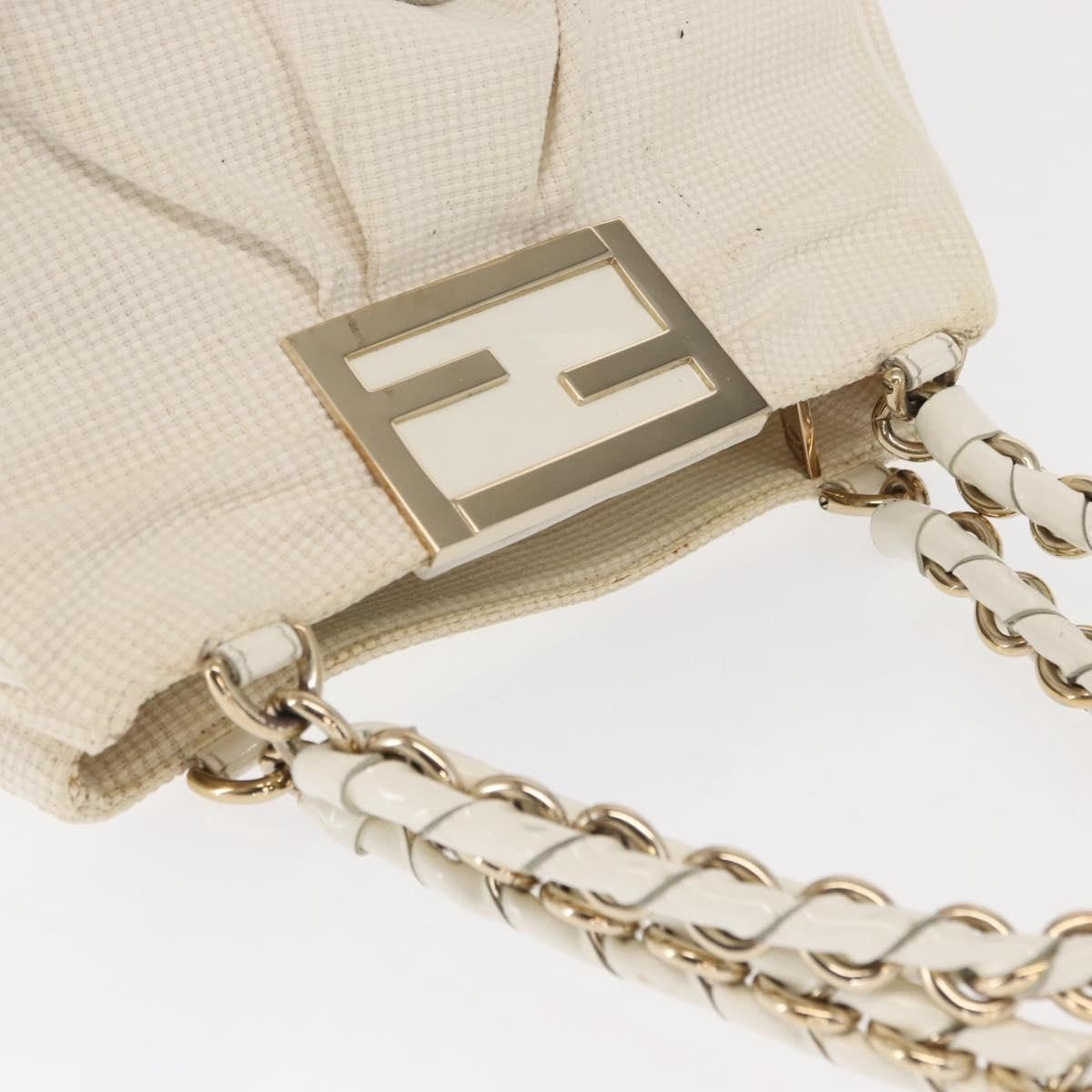 Fendi Mia Tote Canvas, WHITE, CANVAS, Tote bag