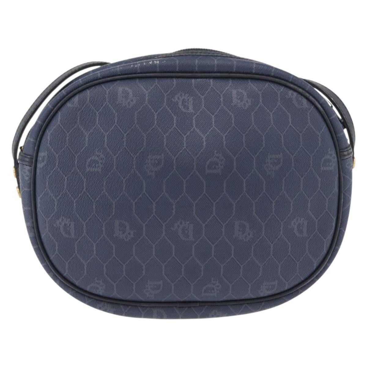 Christian Dior Vintage Honeycomb Shoulder Bag Canvas, NAVY, CANVAS, Shoulder bag
