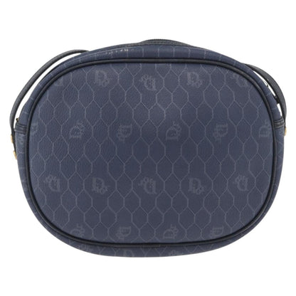 Christian Dior Vintage Honeycomb Shoulder Bag Canvas, NAVY, CANVAS, Shoulder bag