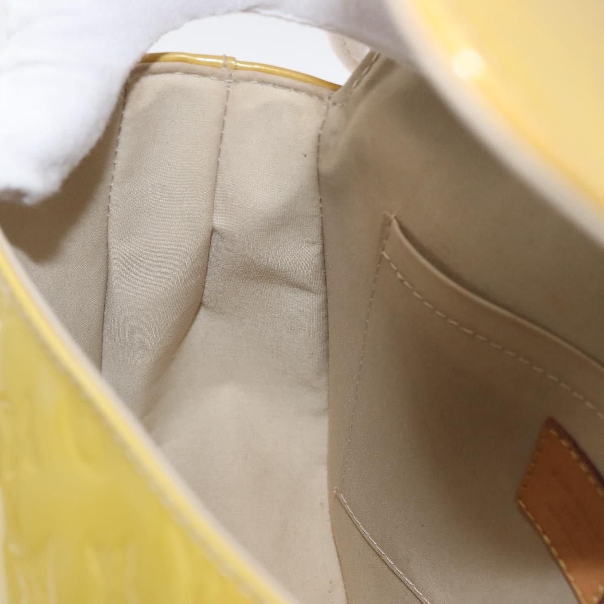 Louis Vuitton Bellflower Handbag Monogram Vernis, Yellow, Patent Leather, Shoulder Bag