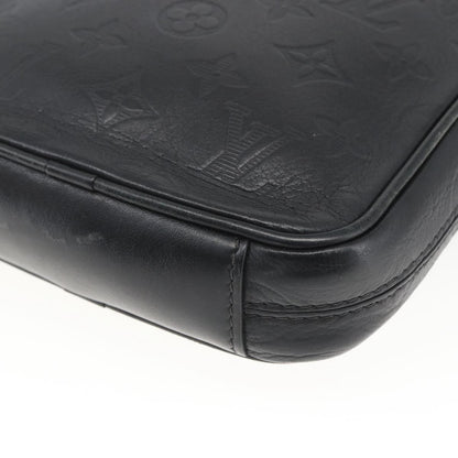 Louis Vuitton Danube Handbag Monogram Shadow Leather, BLACK, LEATHER, Shoulder bag