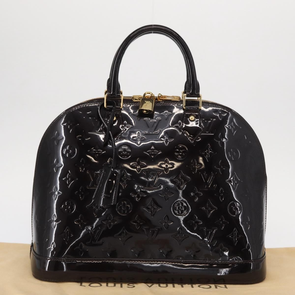 Louis Vuitton Alma Handbag Monogram Vernis, BURGUNDY, PATENT_LEATHER, Handbag