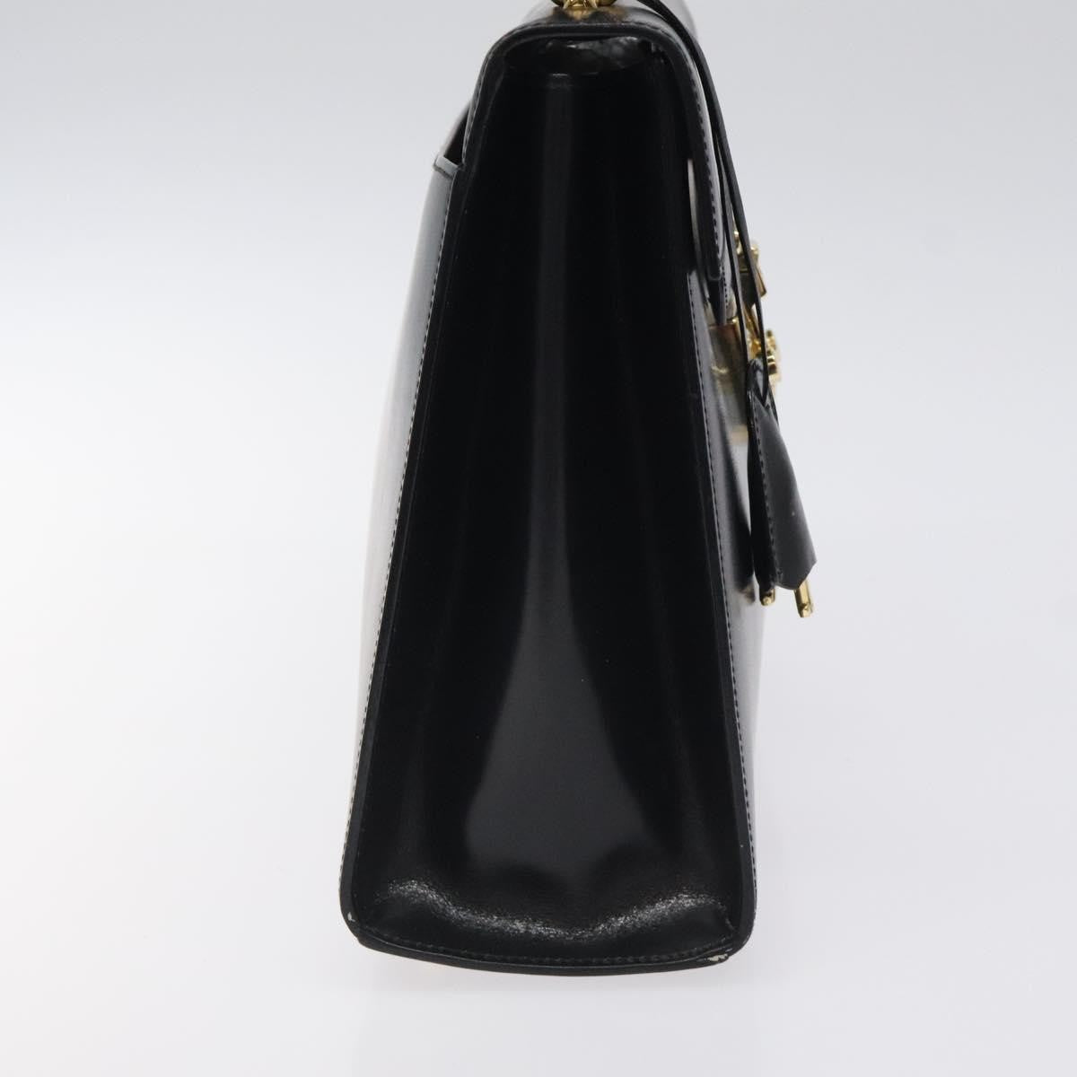 Gucci Vintage Lady Lock Top Handle Bag Leather, BLACK, LEATHER, Handbag