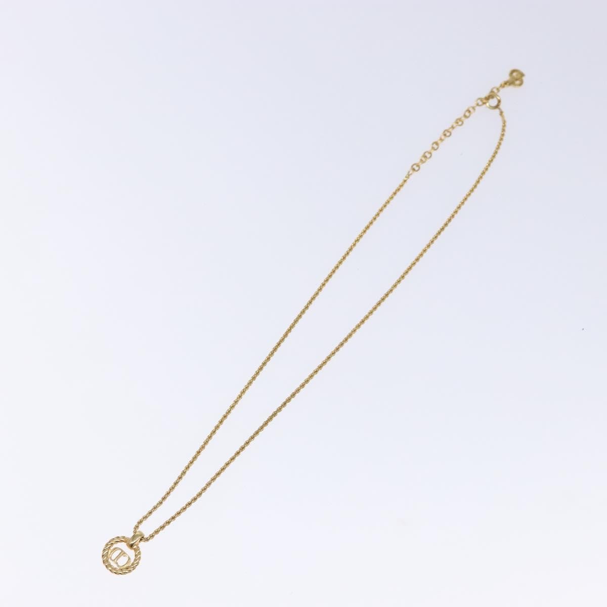 Christian Dior CD Round Pendant Necklace Metal, GOLD, METAL, Necklace