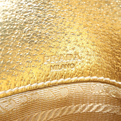 Prada Vintage Pouch Leather, GOLD, LEATHER, Clutche & pouche