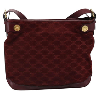 Celine Vintage Macadam Shoulder Bag Suede, RED, SUEDE, Shoulder bag