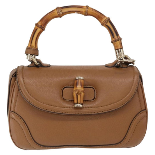 Gucci New Bamboo 1921 Top Handle Bag Leather, BROWN, LEATHER, Handbag