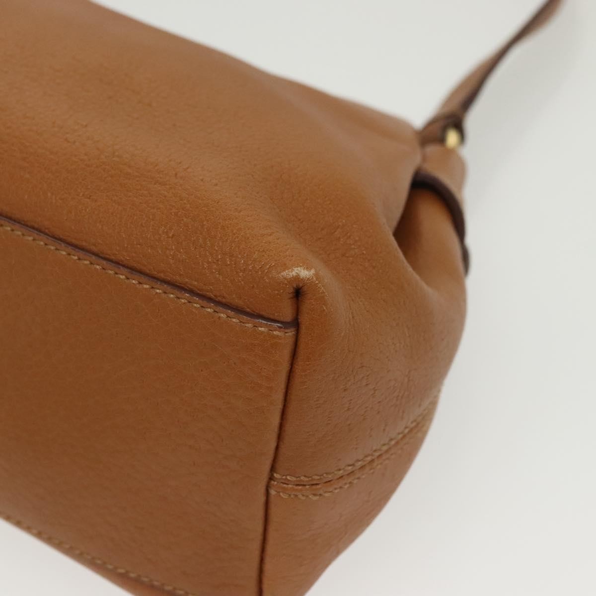 Salvatore Ferragamo Gancini Shoulder Bag Leather, BROWN, LEATHER, Handbag