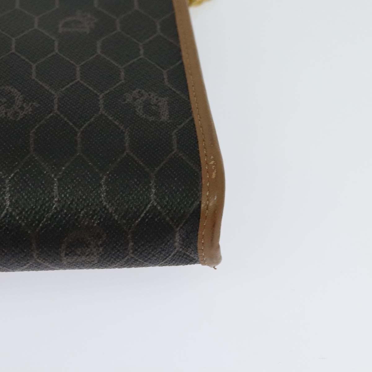 Christian Dior Vintage Honeycomb Flap Crossbody Bag Canvas and Leather, BLACK, CANVAS, Crossbody bag