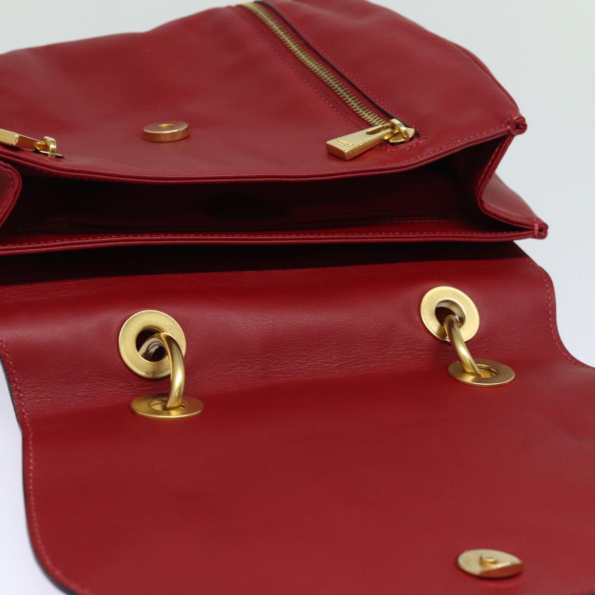 Celine Handbag Leather, RED, LEATHER, Handbag