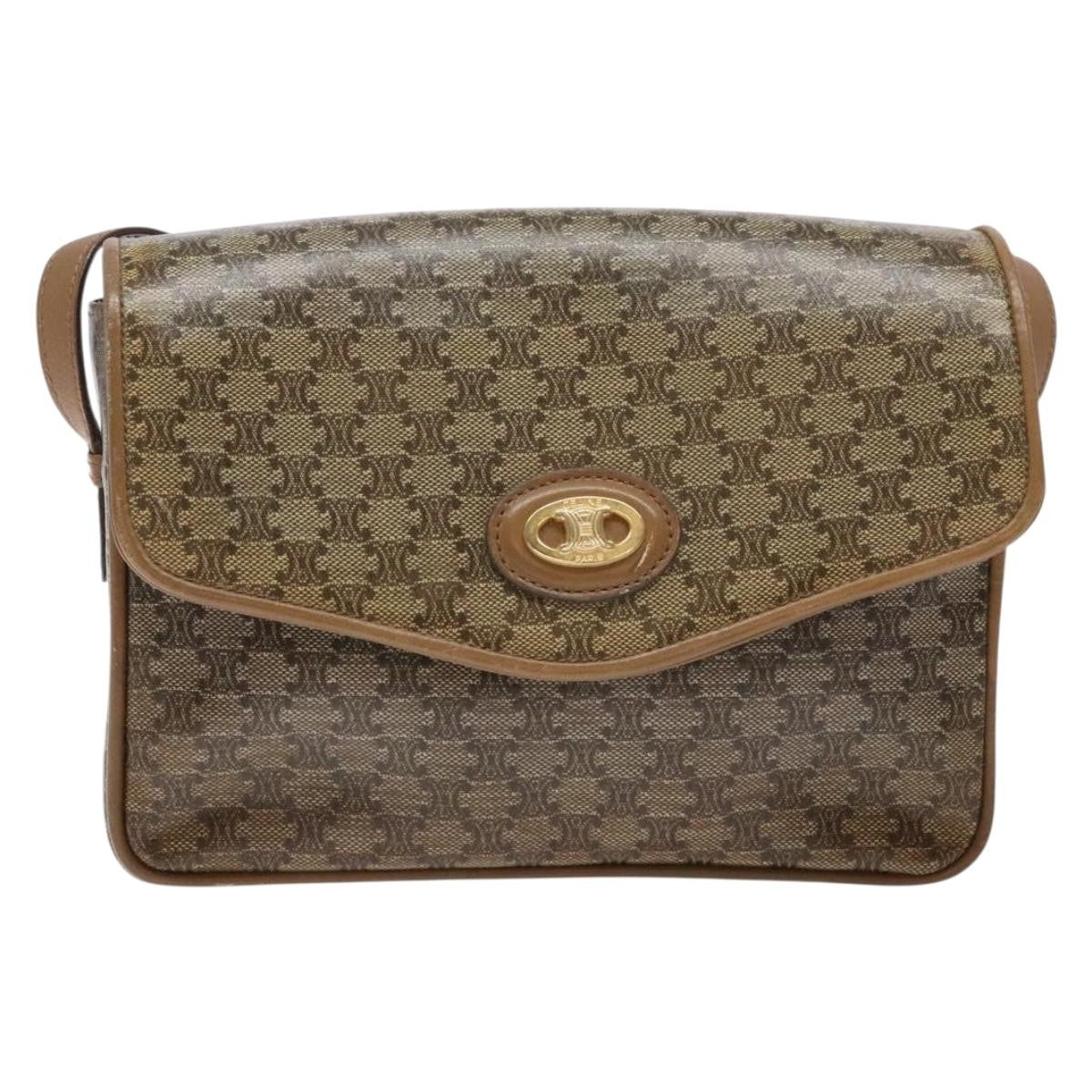 Celine Macadam Shoulder Bag PVC Leather, BEIGE, PVC, Shoulder bag