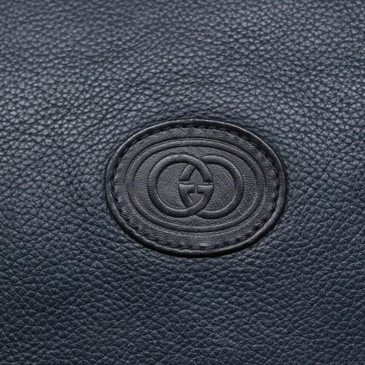 Gucci Vintage Shoulder Bag Leather, NAVY, LEATHER, Shoulder bag