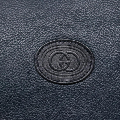 Gucci Vintage Shoulder Bag Leather, NAVY, LEATHER, Shoulder bag