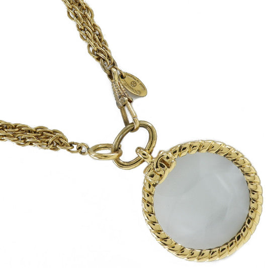 Chanel Vintage Double CC Pendant Necklace Metal, GOLD, GOLD_PLATED, Necklace