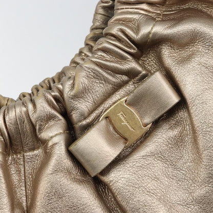 Salvatore Ferragamo Vala Handbag Leather, GOLD, LEATHER, Handbag