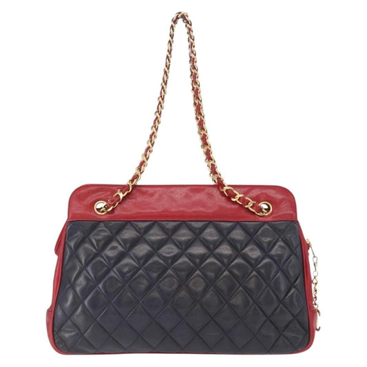 Chanel Chanel Bicolor Shoulder Bag Red/Navy leather bicolore, NAVY, LEATHER, Shoulder bag