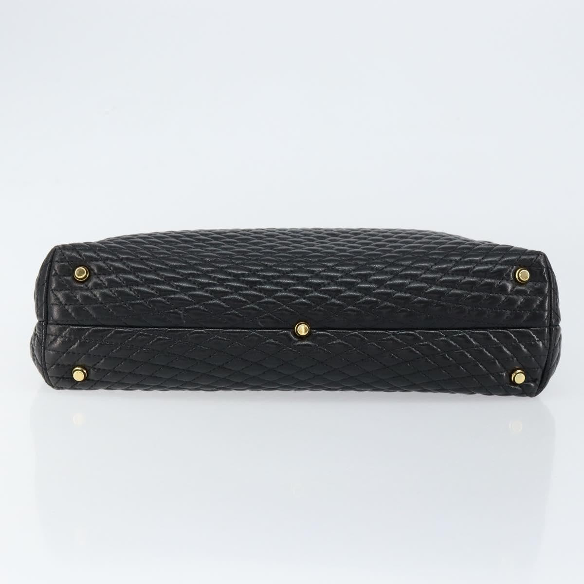 Bally Vintage Handbag Quilted Leather, BLACK, LEATHER, Handbag