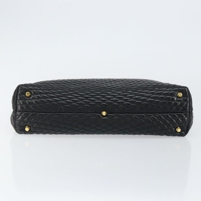 Bally Vintage Handbag Quilted Leather, BLACK, LEATHER, Handbag