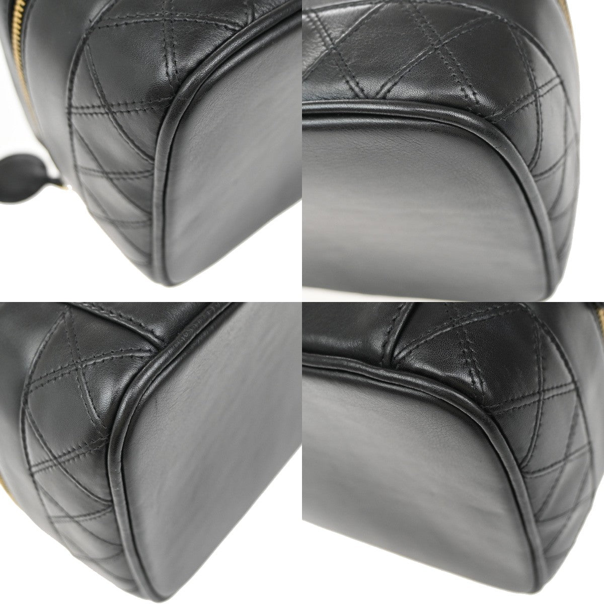 Chanel Vanity pouch Leather, BLACK, LEATHER, Toiletry Case