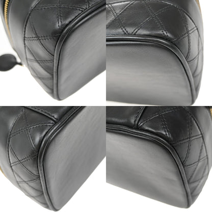 Chanel Vanity pouch Leather, BLACK, LEATHER, Toiletry Case