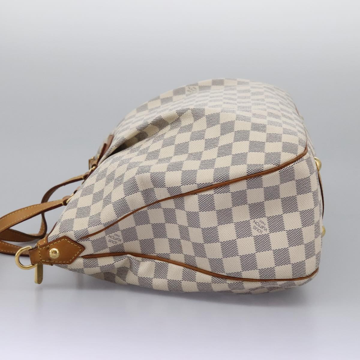 Louis Vuitton Siracusa Handbag Damier, WHITE, CANVAS, Shoulder bag