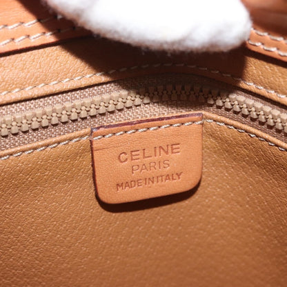 Celine Vintage Macadam Shoulder Bag Canvas and Leather, BEIGE, CANVAS, Shoulder bag