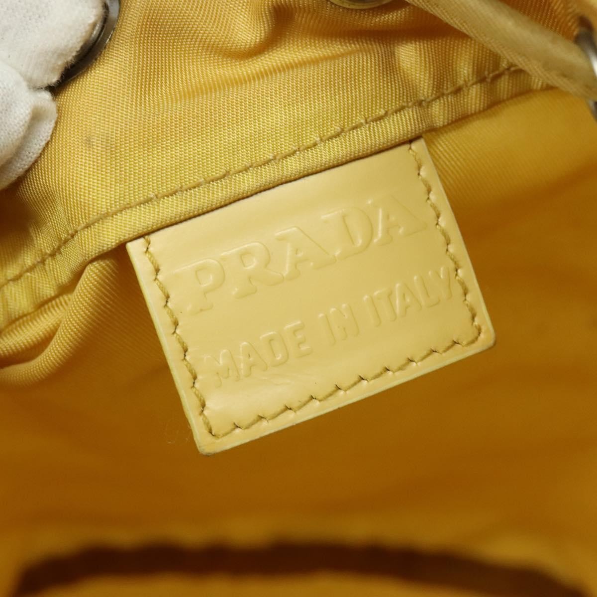 Prada Drawstring Wristlet Bucket Bag Tessuto, YELLOW, NYLON, Clutche & pouche