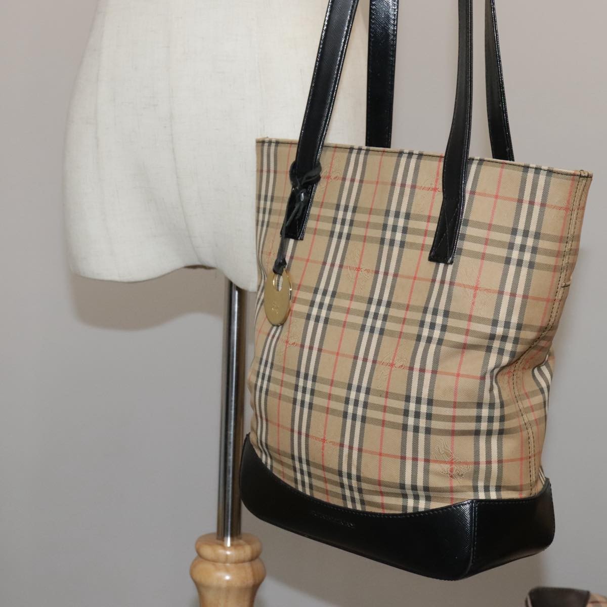 Burberry Nova Check Tote canvas check pattern, BEIGE, CANVAS, Tote bag