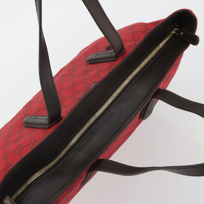 Gucci Original Zip Tote GG Canvas with Leather, Red, Canvas, Tote Bag