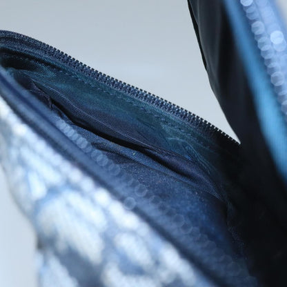 Christian Dior Vintage Saddle Coin Purse Diorissimo Canvas, NAVY, CANVAS, Clutche & pouche