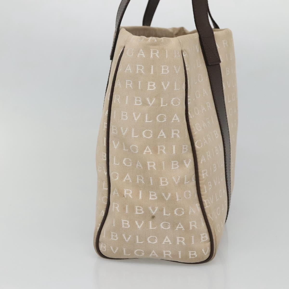 Bvlgari B.Zero1 Logomania Bag Canvas with Leather, Beige, Canvas, Tote Bag