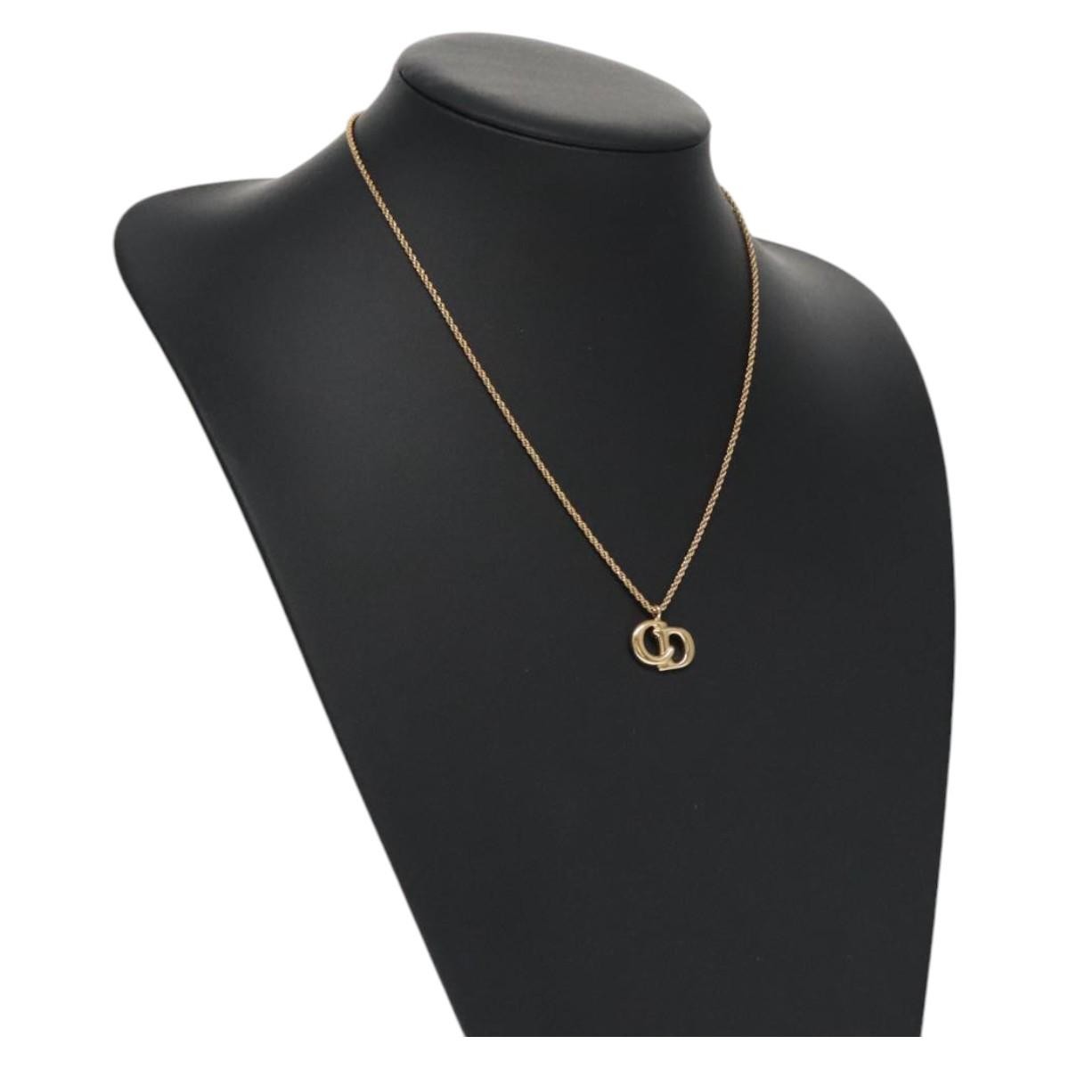 Christian Dior CD Pendant Necklace Metal, GOLD, METAL, Necklace
