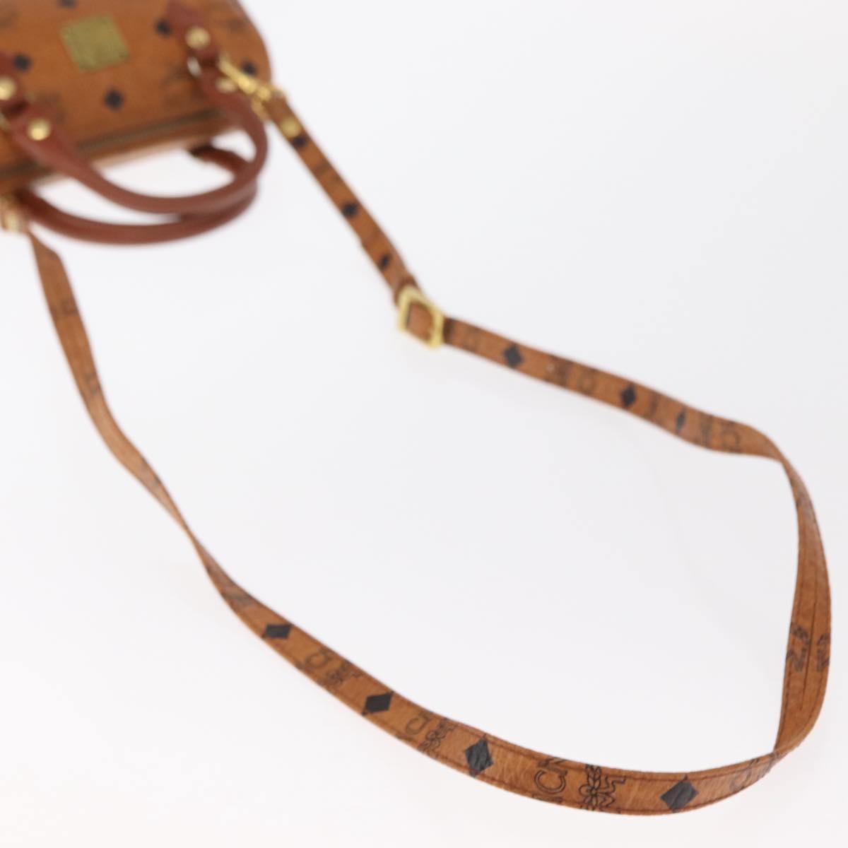 MCM Visetos Handbag Canvas and Leather, Brown, Canvas, Handbag