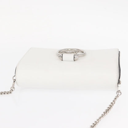 Christian Louboutin Rubylou Clutch Leather, WHITE, LEATHER, Shoulder bag
