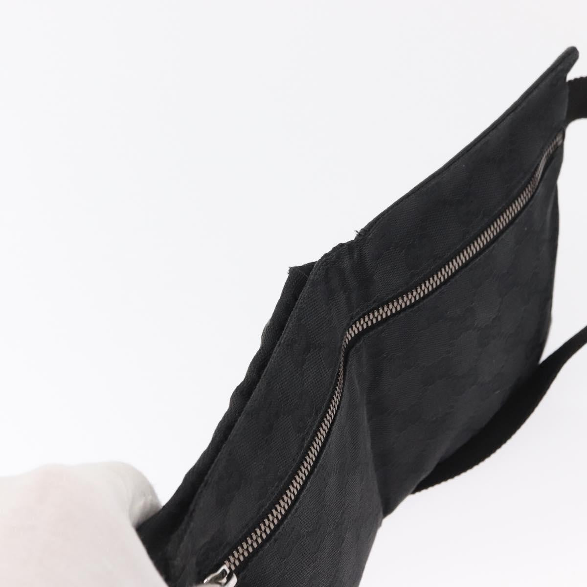 Gucci Vintage Double Belt Bag GG Canvas with Leather, BLACK, CANVAS, Clutche & pouche