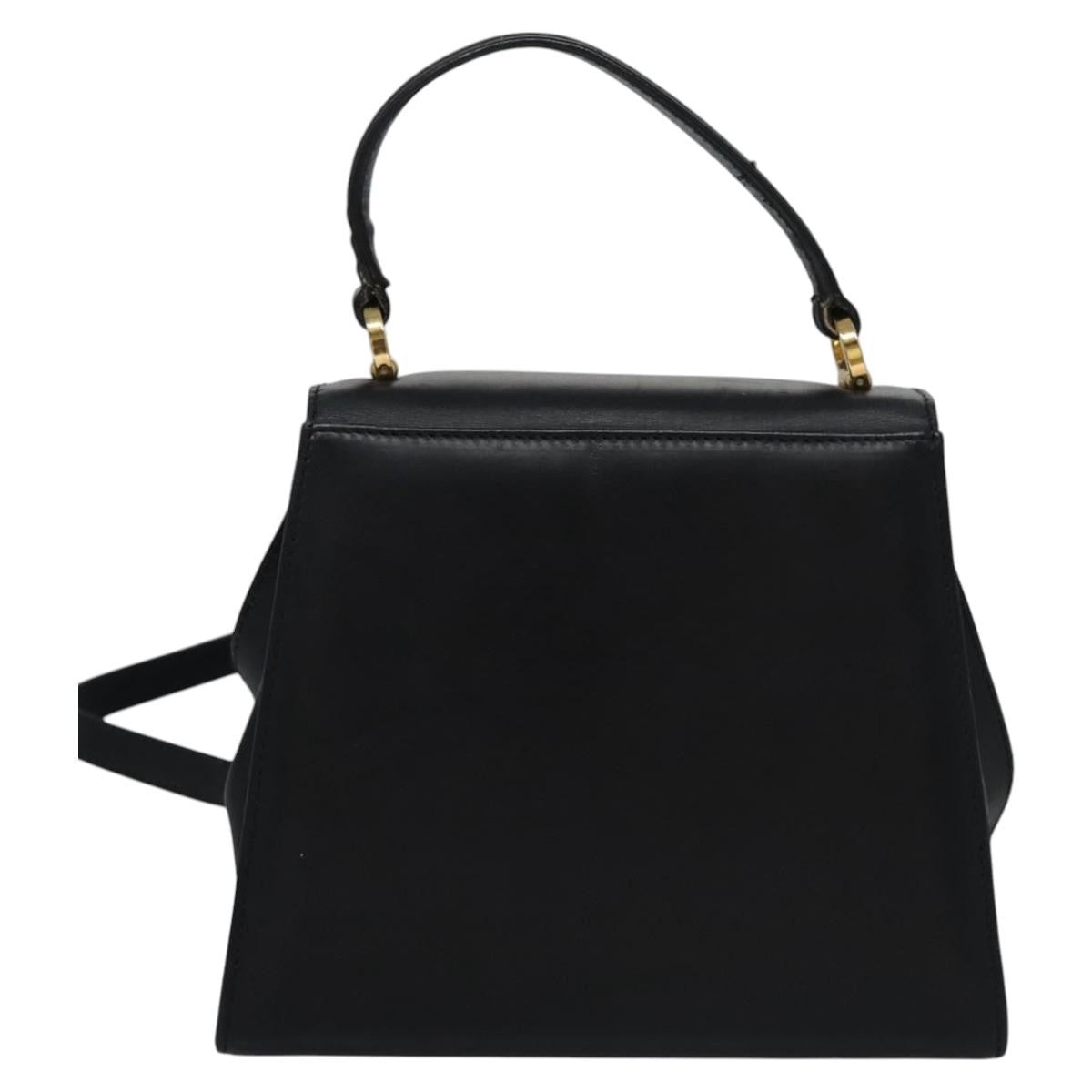 Salvatore Ferragamo Vintage Vara Bow Top Handle Bag Leather, NAVY, LEATHER, Handbag