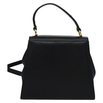 Salvatore Ferragamo Vintage Vara Bow Top Handle Bag Leather, NAVY, LEATHER, Handbag