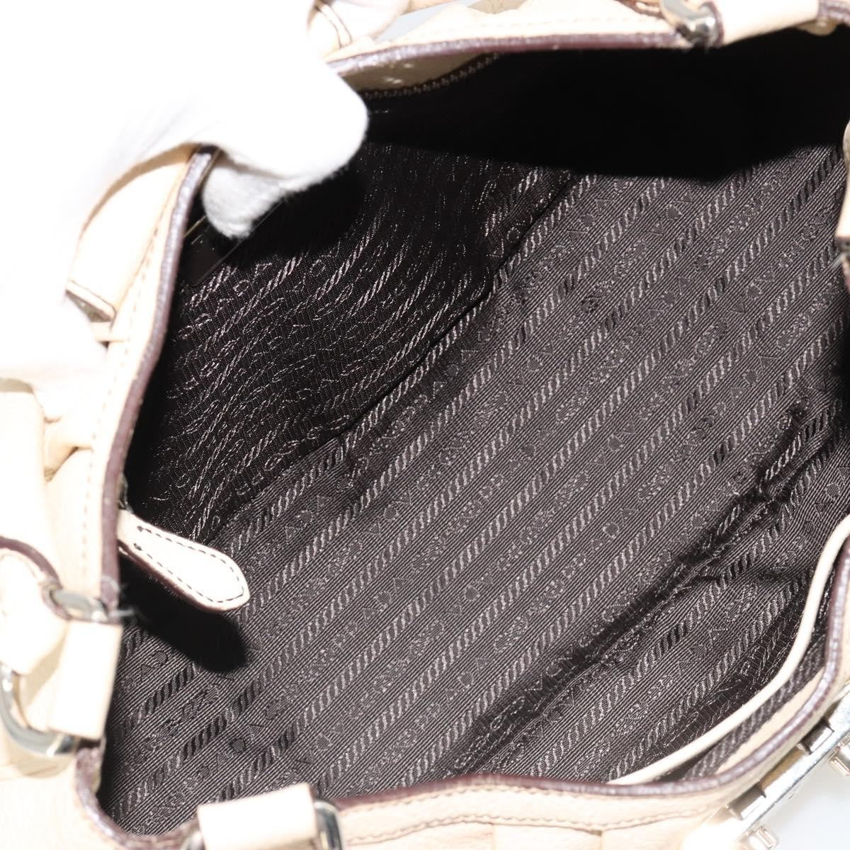 Prada Vintage Handbag Leather, White, Leather, Handbag