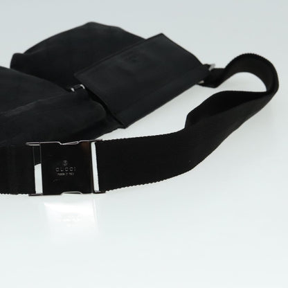 Gucci Vintage Double Belt Bag GG Canvas with Leather, BLACK, CANVAS, Clutche & pouche