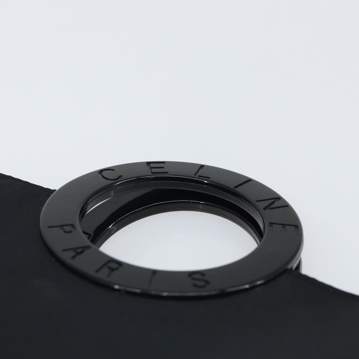 Celine Circle Logo Handbag Nylon, BLACK, NYLON, Handbag