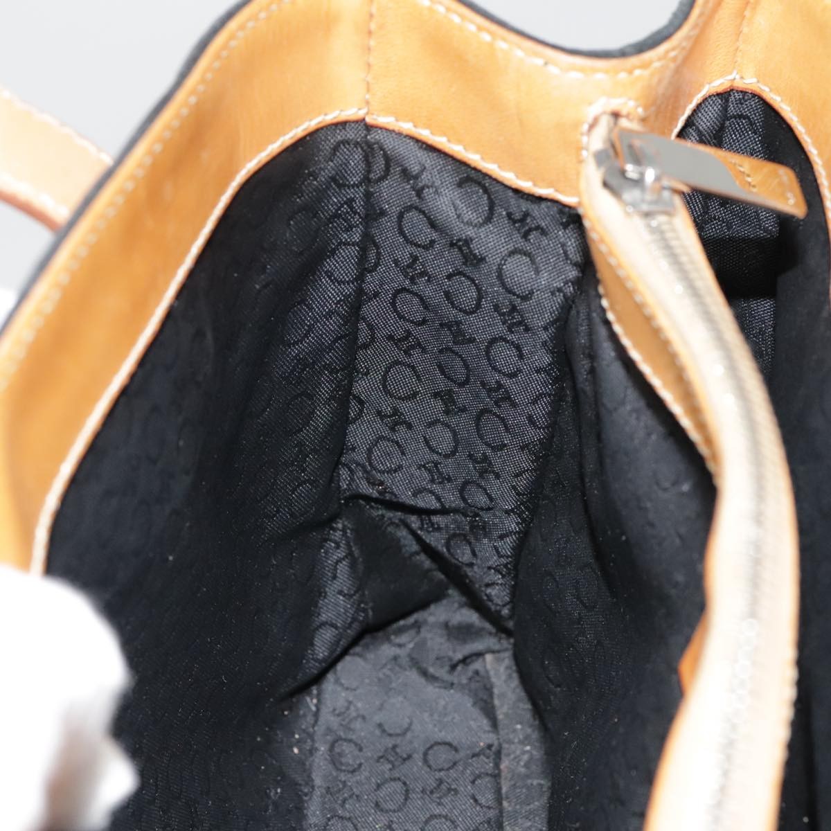 Celine Vintage Macadam Handbag Canvas, BLACK, CANVAS, Handbag