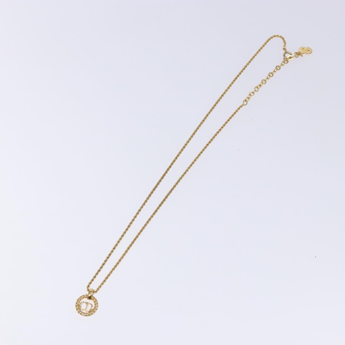 Christian Dior CD Round Pendant Necklace Metal, GOLD, METAL, Necklace