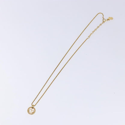 Christian Dior CD Round Pendant Necklace Metal, GOLD, METAL, Necklace
