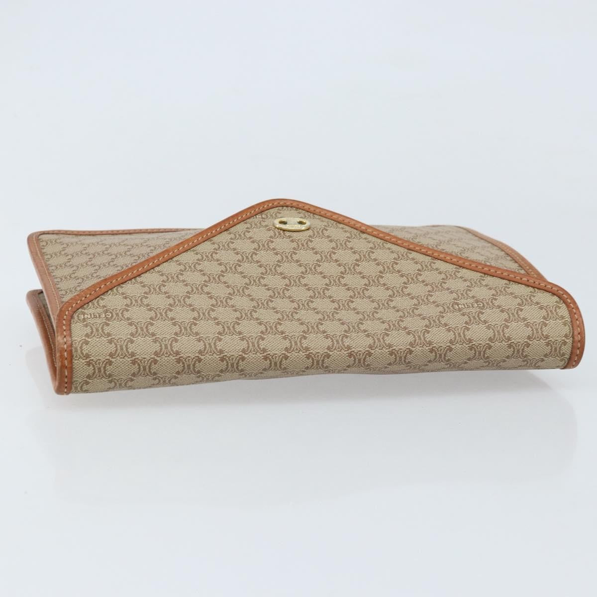 Celine Macadam Pochette Canvas and Leather, BEIGE, CANVAS, Clutche & pouche