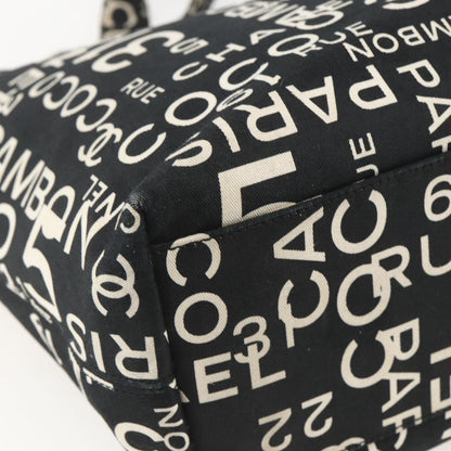 Chanel 31 Rue Cambon Beach Zip Tote Printed Canvas, BLACK, CANVAS, Tote bag