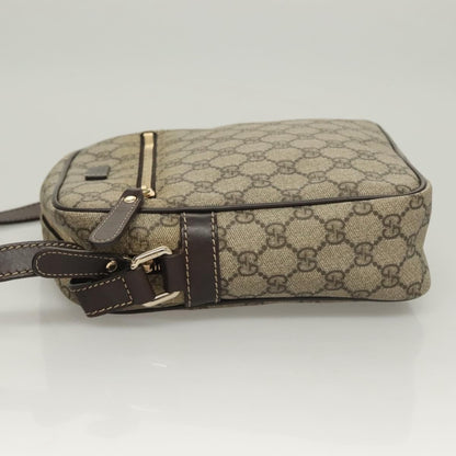 Gucci Front Zip Messenger GG Coated Canvas, BEIGE, CANVAS, Shoulder bag