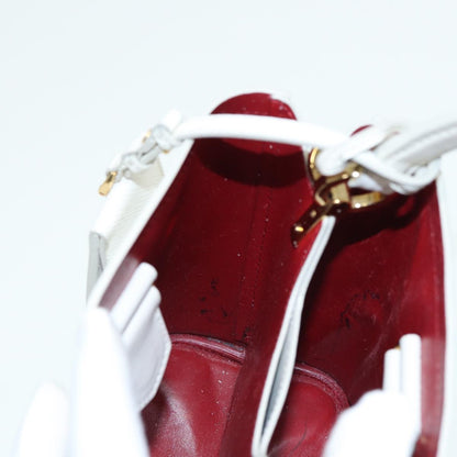 Prada Panier Bucket Bag Embellished Saffiano Leather, WHITE, LEATHER, Handbag