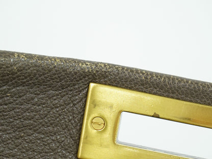 Fendi Peekaboo Bag Leather, GRAY, LEATHER, Handbag